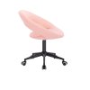 Židle NAPOLI na černé podstavě s kolečky - světle růžová