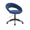 Židle NAPOLI VELUR na černé podstavě s kolečky - modrá