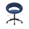 Židle NAPOLI VELUR na černé podstavě s kolečky - modrá