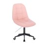 Židle SAMSON na černé podstavě s kolečky - světle růžová