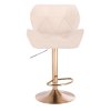 Barová židle MILANO VELUR na zlatém talíři - krémová
