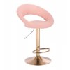 Barová židle NAPOLI na zlatém talíři - světle růžová