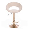 Barová židle NAPOLI VELUR na zlatém talíři - krémová