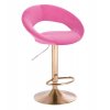 Barová židle NAPOLI VELUR na zlatém talíři - růžová
