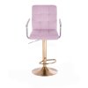 Barová židle VERONA VELUR na zlatém talíři - levandule