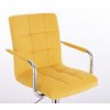 Barová židle VERONA VELUR na zlatém talíři - žlutá