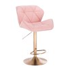 Barová židle MILANO na zlatém talíři - růžová