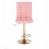 Barová židle TOLEDO na zlatém talíři - světle růžová