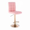 Barová židle TOLEDO na zlatém talíři - světle růžová