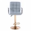 Barová židle VERONA na zlatém talíři - šedá