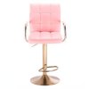 Barová židle VERONA na zlatém talíři - světle růžová