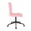 Židle TOLEDO na černé podstavě s kolečky - světle růžová