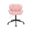 Židle MILANO na černé podstavě s kolečky - světle růžová