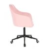 Křeslo ANDORA na černé podstavě s kolečky - světle růžové