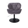 Židle MILANO VELUR na černém talíři - tmavě šedá