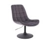 Židle PARIS VELUR na černém talíři - šedá