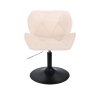 Židle MILANO VELUR na černém talíři - krémová
