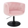 Židle MONTANA VELUR na černém talíři - světle růžová