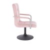 Židle VERONA VELUR na černém talíři - světle růžová