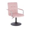 Židle VERONA VELUR na černém talíři - světle růžová