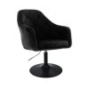 Křeslo ANDORA VELUR na černém talíři - černé