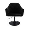 Křeslo ANDORA VELUR na černém talíři - černé