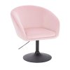 Židle VENICE VELUR na černém talíři - světle růžová