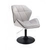 Židle MILANO MAX VELUR na černém talíři - světle šedá