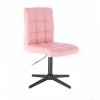 Židle TOLEDO na černém kříži - světle růžová