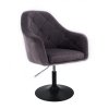 Kosmetické křeslo ANDORA VELUR na černém talíři - tmavě šedé