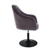 Kosmetické křeslo ANDORA VELUR na černém talíři - tmavě šedé