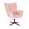 Křeslo AURORA VELUR na černém kříži - světle růžové