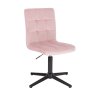 Židle TOLEDO VELUR na černém kříži - světle růžová