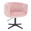Židle MONTANA VELUR na černém kříži - světle růžová