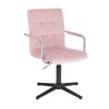 Židle VERONA VELUR na černém kříži - světle růžová