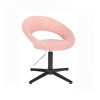 Židle NAPOLI na černém kříži - světle růžová