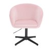 Židle VENICE VELUR na černém kříži - světle růžová
