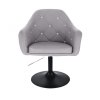 Křeslo ROMA na černém talíři - šedé