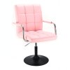 Židle VERONA na černém talíři - světle růžová