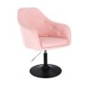 Křeslo ANDORA na černém talíři - světle růžové