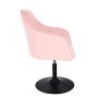 Křeslo ANDORA na černém talíři - světle růžové