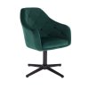 Křeslo ANDORA VELUR na černém kříži - zelené
