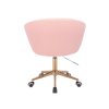 Židle VENICE na zlaté základně s kolečky - světle růžová