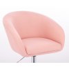 Židle VENICE na zlaté základně s kolečky - světle růžová