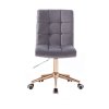Židle TOLEDO VELUR na zlaté podstavě s kolečky - tmavě šedá