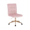 Židle TOLEDO VELUR na zlaté podstavě s kolečky - světle růžová