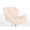 Židle MILANO VELUR na zlaté podstavě s kolečky - krémová