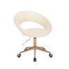 Židle NAPOLI na zlaté podstavě s kolečky - krémová