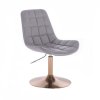 Kosmetická židle PARIS na zlatém talíři - šedá
