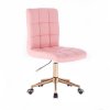 Židle TOLEDO na zlaté podstavě s kolečky - světle růžová